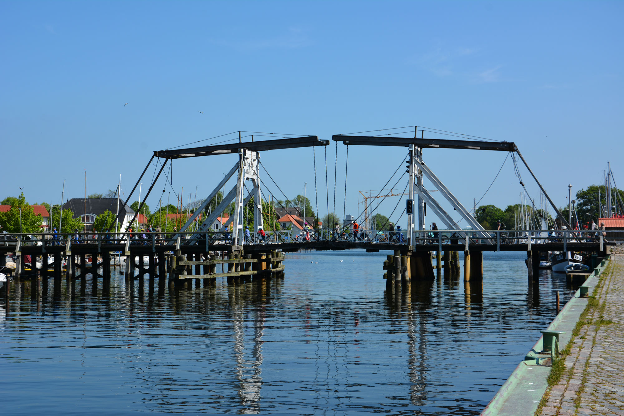 Doppel-Waagebalken-Brücke in Greifswald / Wieck